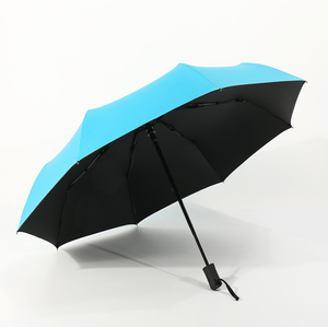 Parapluie solaire QX anti-UV 8K, pliable en 3 sections, entièrement automatique, couleur unie, avec colle noire intérieure, pour cadeaux d'affaires, 9 couleurs - Product Image 5