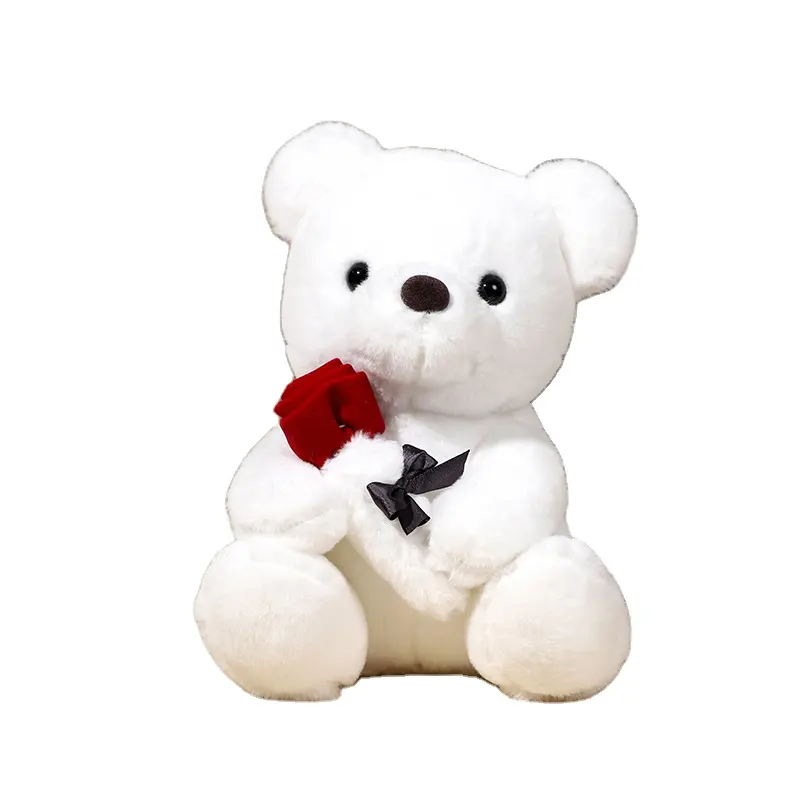 Velvet Flower Bear for Rose teady bear Flowers Gift for Valentines Day stuffed doll Mother's day pluah toys