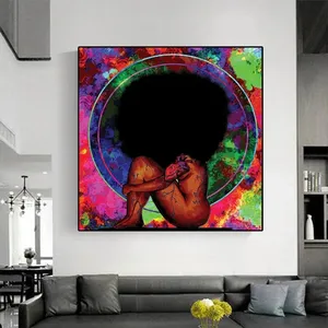 صورة مجردة لامرأة إفريقية, صورة لامرأة إفريقية بملصقات فنية وطباعة صور جدارية لغرفة المعيشة زينة منزلية حديثة