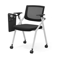 Chaise de formation de bureau réglable, chaise d'étude en maille avec roulettes pour les réunions et les conférences, pour les écoles et les études
