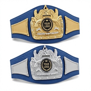 Championship Belts for <b>Wrestling</b> Boxing MMA Taekwondo Judo Jiu-Jitsu Grappling-Breathable Leather Customizable Unisex Belt - Product Image 1