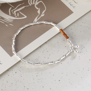 Bamboo Joint Olive Pit <b>Bracelet</b> With Bell <b>Charm</b> Tibetan <b>Silver</b> Women's Jewelry Gift Accessory - Product Image 3
