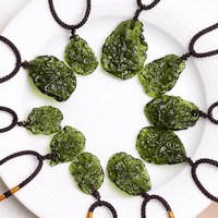 Météorite tchèque synthétique Moldavite verte pierre brute cristal artisanat météorite verre pierres pierres précieuses en vrac pendentif moldavite