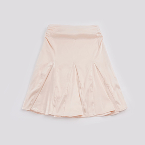 Jupe midi élégante et sexy en satin drapé, taille basse, coupe trapèze, couleur unie, polyvalente, style luxe léger français - Product Image 6