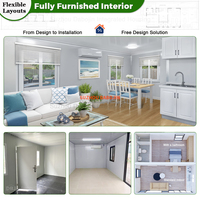 Maison modulaire portable de style européen avec chambre et espace commercial pour jardin