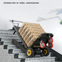 Nouvelle machine électrique automatique silencieuse pour monter les escaliers sur chenilles ; Pliable, portable, robuste, en acier au carbone, pour usage commercial, avec roues en caoutchouc massif