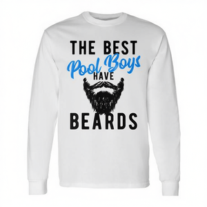 Camiseta de manga larga con estampado de broma de The Best Pool Boys Have Beards - Product Image 2
