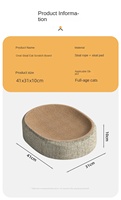 Planche à gratter pour chat en sisal tissé résistante à l'usure et aux rayures, avec lit pour chat intégré, design ovale, 0,5 kg, toutes saisons, en carton