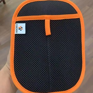 Gant anti-peluches électrostatique épaissi en tissu maillé, outil de retrait des poils d'animaux pour chiens et chats, 24x18cm, lavable, orange et noir - Product Image 2