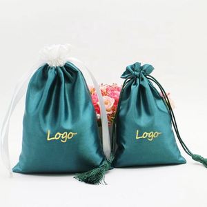 Customized Satin Drawstring Pouch with Logo Satin Jewellery Collection Packaging <b>Bag</b> with <b>Personalised</b> Logo - Product Image 1