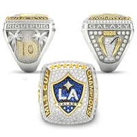 Bague personnalisée LA Galaxy 2024 Champion, élégante et colorée, en alliage de zinc électroplaqué, idéale pour les cadeaux d'anniversaire