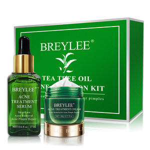 BREYLEE OEM Tea <b>Tree</b> Essential Oil Acne Skin Care Set Anti Acne <b>Face</b> Cream Acne Removal Serum - Product Image 1