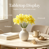 Fleurs artificielles jaunes de 42 cm, bouquet de fausses fleurs, tiges de fleurs pour la maison, vase, table, décoration de mariage et de fête