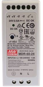 MDR-60-24 แหล่งจ่ายไฟแบบสวิตชิ่ง 60W 24V ตัวแปลงไฟ AC DC แบบราง DIN สำหรับตู้ควบคุม - Product Image 2