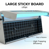 Trampa para Plagas con Luz UV de Acero Inoxidable, Tabla Adhesiva para Insectos, Trampa Eléctrica para Mosquitos Voladores en Interiores
