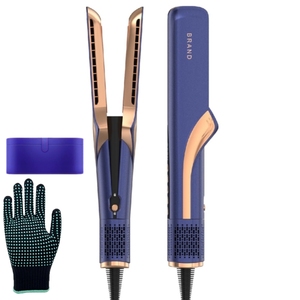 Plancha plana de cerámica iónica 2 en 1 más vendida, alisador de pelo húmedo y seco de flujo de aire 360 con peine de peinado, fuente eléctrica - Product Image 6
