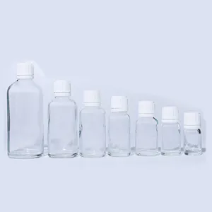 透明玻璃精油瓶100毫升50毫升30毫升20毫升15毫升10毫升5毫升DIN 18欧元节流瓶化妆品用途