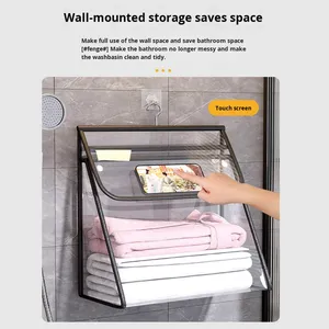 Thuận tiện đa chức năng phòng tắm treo lưu trữ túi nhựa không thấm nước quần áo người giữ điện thoại dễ dàng đằng sau các cửa Wall Mount - Product Image 4