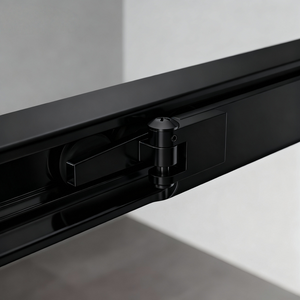 Puerta Plegable Interior de Vidrio Templado para Cuarto de Ducha, Marco de Aluminio Negro Mate, Cabina de Ducha Cuadrada de Vidrio - Product Image 4
