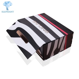 Custom Logo Top Grade Paper Cardboard Luxury Black Foldable Shoe Box - Product Image 6