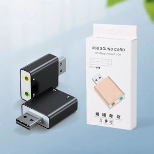 Adaptateur de carte son externe USB 7.1 en alliage d'aluminium avec prise jack 3,5 mm pour casque et microphone pour <span class=keywords><strong>PC</strong></span> portable - Product Image 2