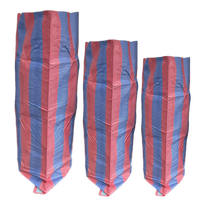 Sacs Tissés PP en Plastique de 50kg, 100kg, 150kg, Sac Blanc avec Rayures Rouges et Bleues, Sac d'Emballage Polyvalent pour l'Agriculture