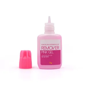 Removedor de cola para cílios, removedor sensível de cola adesiva rosa para cílios