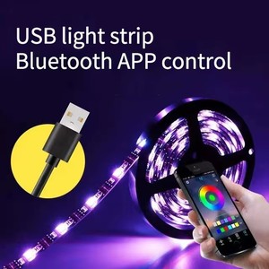 Tira de Luces LED Bluetooth 5V 5050 30LED - Control Remoto de 24 Teclas y Control por Aplicación, Sincronización de Música Activada por Sonido, Luz Ambiental RGB para Fondo de TV - Product Image 3