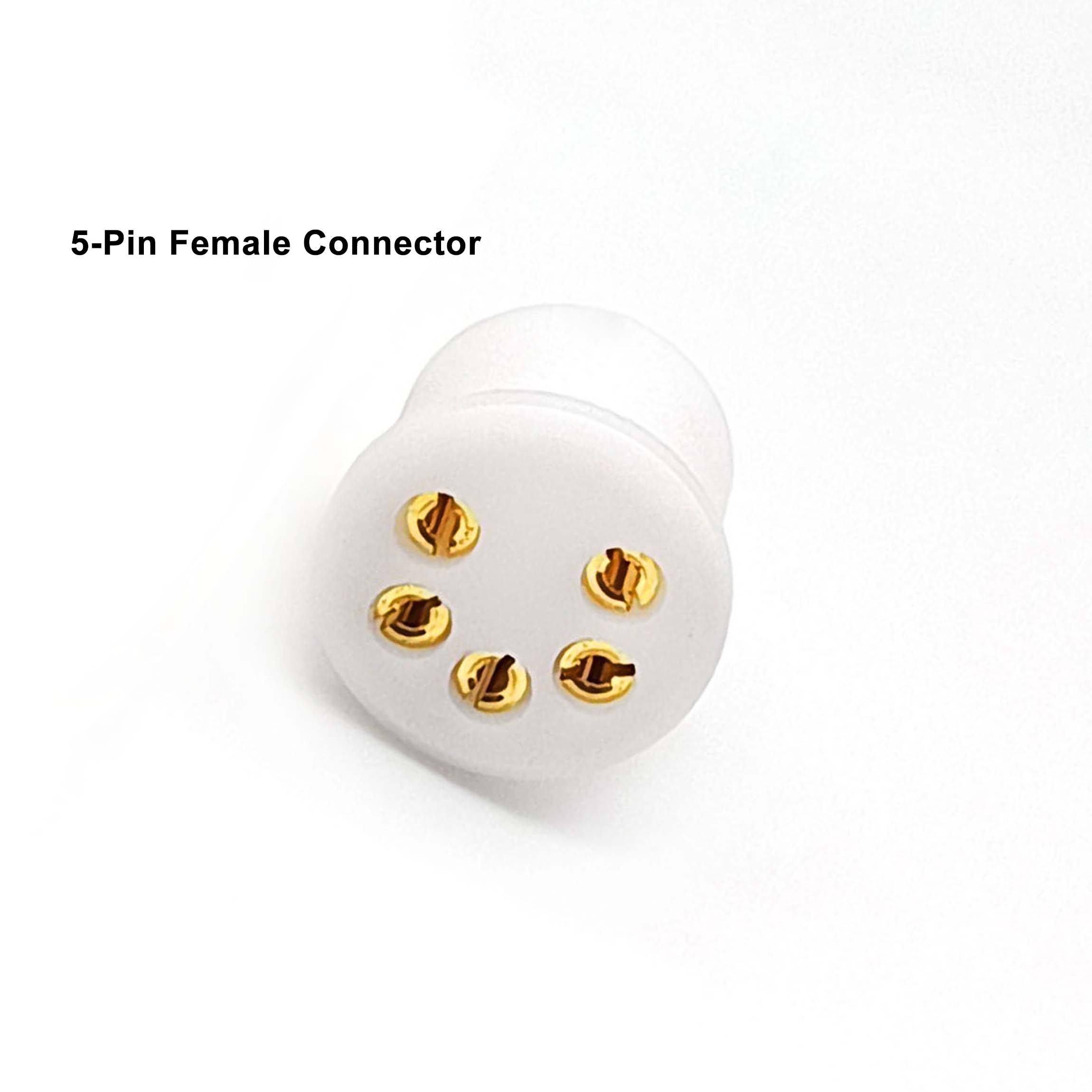 Connecteur femelle 5 broches en or blanc