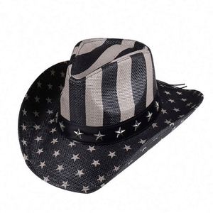 Sombrero Vaquero con Estampado de Bandera Americana, Estilo Vintage de Dallas, para Hombre, Estilo Occidental, para Viajes, Pesca, Fiestas, Desfiles, Rodeos, Patriótico, Unisex - Product Image 6