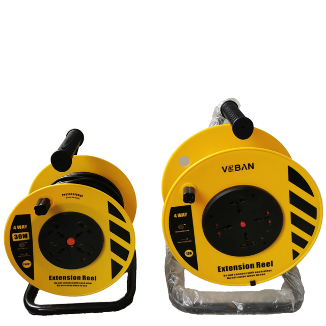 Industrial 25M 30M 50M Outdoor Universal Extension Power Cord Reel Retractable Cable Reel Extension Iron Rack 3G1.25mm2 Wire