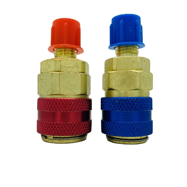 2pcs Best Quality Air Conditioner Automotive Refrigeration Tool Kit R134a Quick Coupler Ac Manifold Gauge Set Brass Fitting