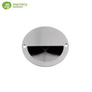 Poignée ronde encastrée en acier inoxydable satiné nickel brossé - Product Image 1