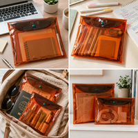 Pochettes pour documents en plastique transparent marron A6 A5 A7, étanches, enveloppes pour argent liquide, pochettes économiques