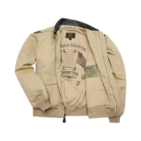 Blouson universitaire personnalisé vintage surdimensionné coupe bomber coupe-vent en polyester/coton zippé pour homme avec logo frontal