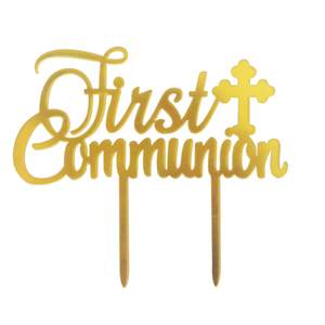 Acrylique réutilisable première Communion gâteau Topper Dessert décoration baptême pour enfants que Dieu bénisse avec <span class=keywords><strong>croix</strong></span> mariage baptême Topper - Product Image 1