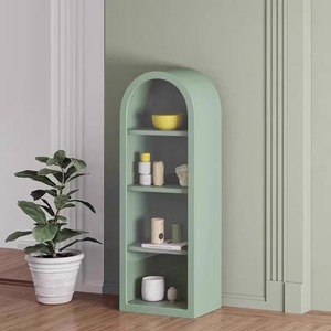 R American <strong>Cream</strong> Cute Style Solid Wood <strong>Bookcase</strong>, Children's Floor-standing Bookshelf, Light Luxury Arched Decorative Cabinet - Product Image 5