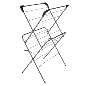 SANIPRO Séchoir à linge pliable et extensible à 2 niveaux pour intérieur et extérieur, support de séchage pour serviettes et vêtements - Product Image 3