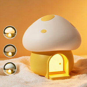 Veilleuse Champignon pour Enfants, <span class=keywords><strong>Lampe</strong></span> Champignon Mignonne avec Veilleuses Tactiles en Silicone Rechargeables pour Bébé, Cadeaux pour la Chambre d'Enfant - Product Image 5