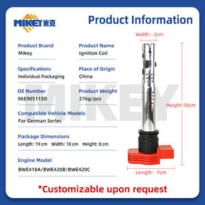 คอยล์จุดระเบิด MIKEY 06E905115D สำหรับรถยนต์เยอรมัน Borgward BX5 BX6 BX7TS Porsche <span class=keywords><strong>Panamera</strong></span> <span class=keywords><strong>SE</strong></span>-<span class=keywords><strong>Hybrid</strong></span> Cayenne <span class=keywords><strong>SE</strong></span>-<span class=keywords><strong>Hybrid</strong></span> สำหรับ UF529 - Product Image 3