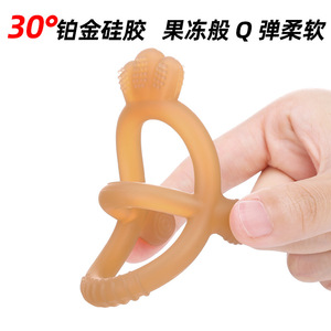 Anneaux de dentition en silicone pour bébés de 0 à 24 mois, jouet de dentition unisexe en forme d'anneau souple avec design couronne - Product Image 3