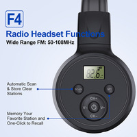 Headphone Radio FM pribadi portabel, headphone nirkabel Wakman, Headset Radio FM dapat diisi ulang dan dipasang di kepala