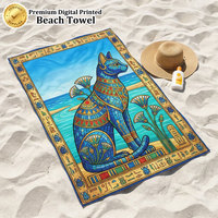 Custom Beach Towel 100% Cotton Digital Printed Oversized Sand Free Luxury Beach Towel Small MOQ 100 Pcs
