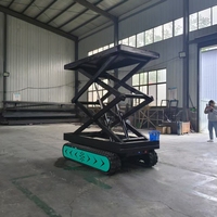 Chasis de elevación de orugas con control remoto eléctrico personalizado Elevador de tijera sobre orugas accionado por orugas