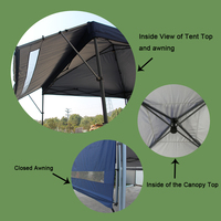 Tonnelle pliante 17x10 avec toit supérieur et structure métallique, grand auvent pour l'extérieur, conception gratuite