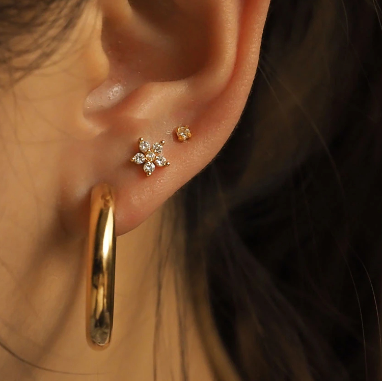 Минималистичный дизайн женские 18k позолоченные серьги гипоаллергенные из нержавеющей стали золотые серьги-кольца