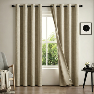 Rideaux occultants modernes 100 % polyester, isolants thermiquement, écologiques, avec doublure noire, occultation totale à 100 %, best-sellers - Product Image 2