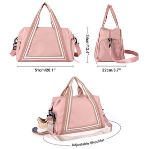 Muestra Gratuita, Bolsa de Viaje Deportiva Rosa Personalizada al por Mayor para Mujer, Bolsa de Mano para Gimnasio, Fin de Semana o Viajes Cortos con Logotipo - Product Image 4