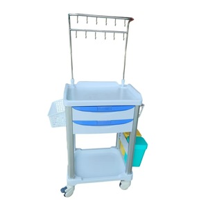 Red Star Hospital Infusion <b>Cart</b> HX-E61-2 2-Layer Mobile Treatment Trolley With Hooks For Ward Nursing - Product Image 1