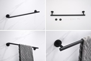 Bộ 5 Phần Cứng Nhà Tắm Hiện Đại Bộ Phụ Kiện Phòng Tắm Màu Đen Gắn Tường Bằng Thép Không Gỉ 304 - Product Image 4